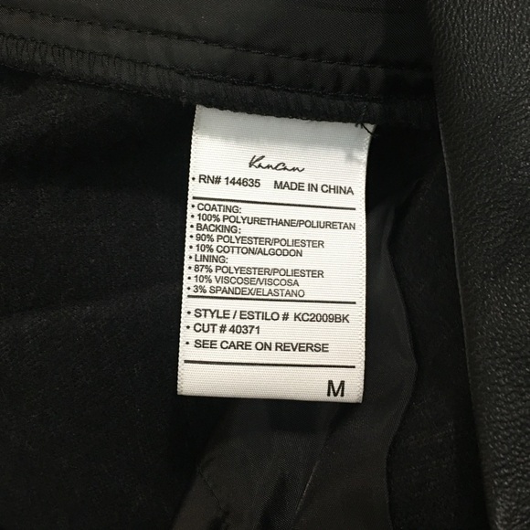 NWT KanCan Rona Matrix High Rise Faux Leather Black Joggers Cargo Pants Medium - Picture 11 of 13